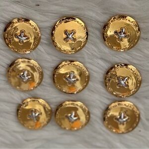 St. John 7/8” buttons in gold with silver (lot of 9)